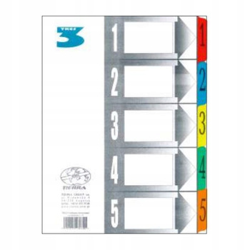 PRZEKŁADKI DO SEGREGATORA LAMINOWANE A4 TEKTUROWE 1-5