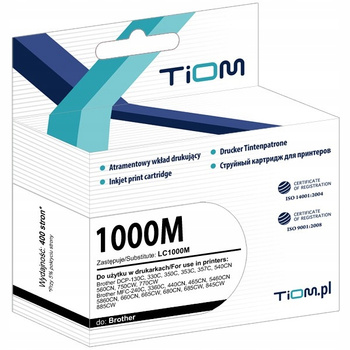 Tusz Tiom do Brother LC1000M DCP130C MFC240C czerwony