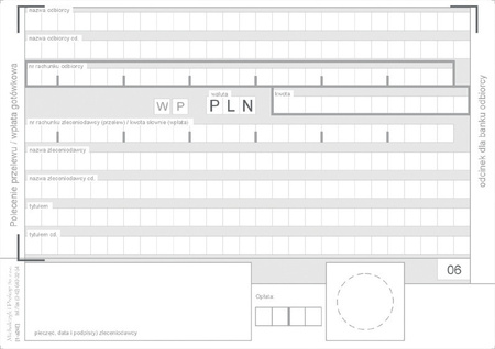 DRUK POLECENIE PRZELEWU A6, 4 ODCINKOWY, 445-5M