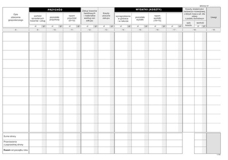 DRUK PODATKOWA KSIĘGA PRZYCHODÓW I ROZCHODÓW A4, K-1