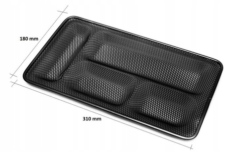 PRZYBORNIK DO SZUFLADY,TACKA Z METALOWEJ SIATKI, CZARNY