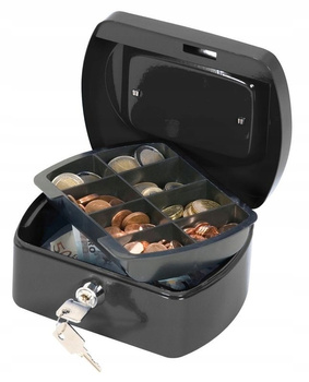 Q-Connect kasetka na pieniądze mała 155×75×120 mm czarna