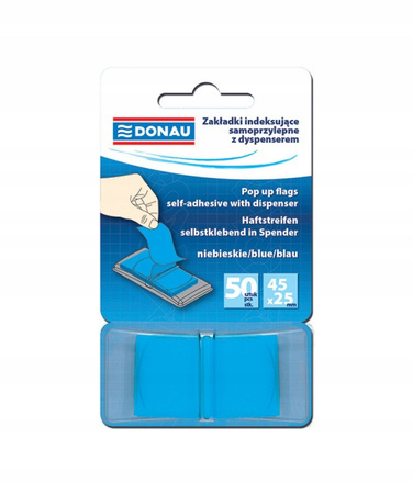 ZAKŁADKI INDEKSUJĄCE DONAU PP 25X45MMX50 NIEBIESKIE