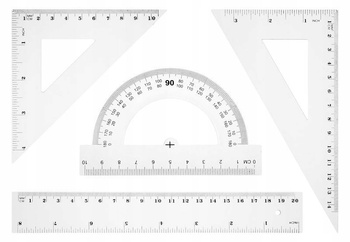 ZESTAW GEOMETRYCZNY TETIS, 2EKIERKI, LINIJKA, KĄTOMIERZ