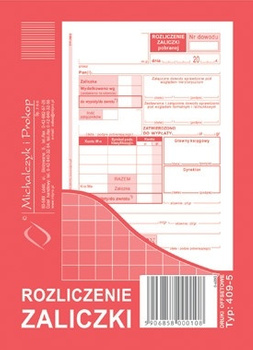 DRUK ROZLICZENIE ZALICZKI A6, 409-5