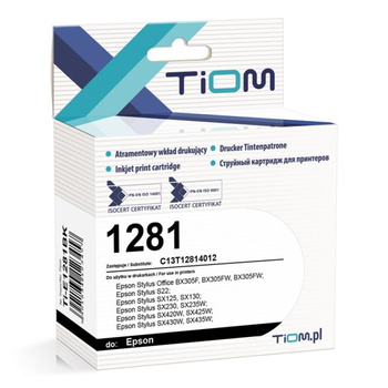 Tusz Tiom do Epson 1281 C13T12814012 Stylus SX125 czarny