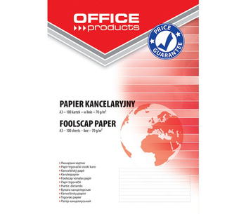 PAPIER KANCELARYJNY, PODANIOWY W LINIE, A3, 100 KARTEK, OFFICE PRODUCTS