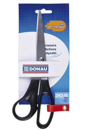 Donau Soft Grip nożyczki biurowe 21,5 cm dla leworęcznych czarno-niebieskie