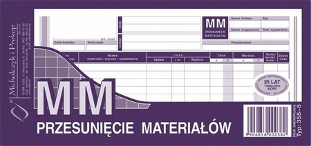 DRUK MM PRZESUNIĘCIE MATERIAŁÓW 1/3 A4, 355-8