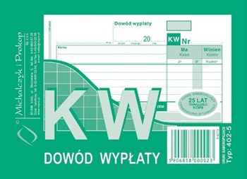 DRUK DOWÓD WYPŁATY A6 , KW 402-5