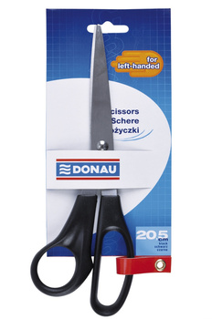 Donau Soft Grip nożyczki biurowe 21,5 cm dla leworęcznych czarno-niebieskie