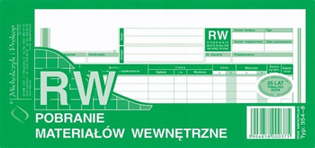 DRUK RW 1/3 A4 POBRANIE MATERIAŁÓW WEWNĘTRZNĘTRZNE, 354-8