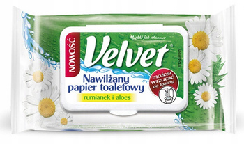 PAPIER TOALETOWY NAWILŻANY VELVET RUMIANEK I ALOES