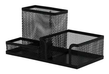 PRZYBORNIK POJEMNIK NA KARTECZKI METAL SIATKANA CZARNY