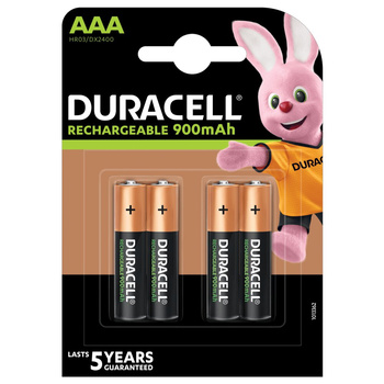 Bterie, Akumulatorki Duracell HR03/AAA B4 900 mAh, 4szt.