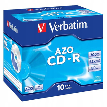 PŁYTA VERBATIM CD-R, 700MB, 10 x PUDEŁKO JEWEL BOX