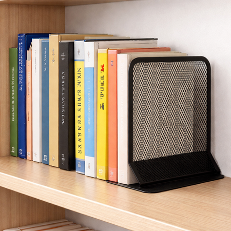 Podstawka podpórka na książki z metalowej siatki czarna organizer biurowy