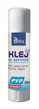 KLEJ W SZTYFCIE TETIS BEZBARWNY 21G