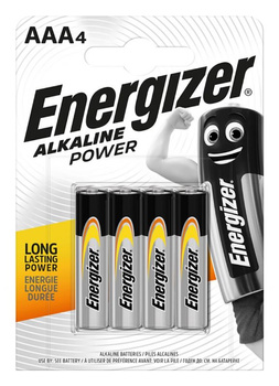 BATERIA ENERGIZER ALKALINE POWER, AAA, LR03, 1,5V, 4SZT.