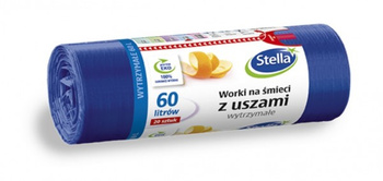 WORKI NA ŚMIECI STELLA, Z USZAMI, 60 L, 20 SZT., GRANATOWE