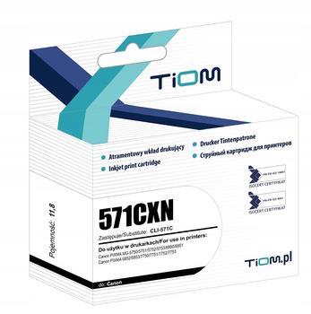 Tusz Tiom do Canon CLI-571C 0386C001 MG-5750 niebieski