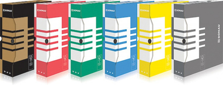 PUDŁO ARCHIWIZACYJNE DONAU, KARTON, A4/80MM, CZERWONE