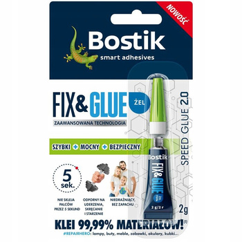 KLEJ BOSTIK FIX and GLUE ŻEL, 2G UNIWERSALNY