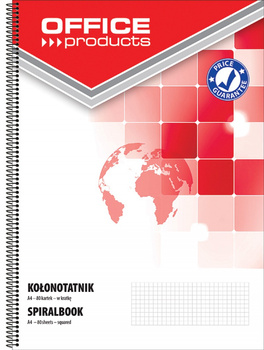 KOŁONOTATNIK OFFICE A4 W KRATKĘ 80 KARTEK Z PERFORACJĄ