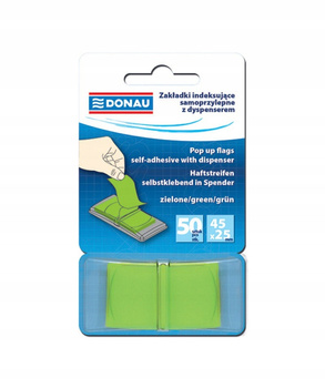 ZAKŁADKI INDEKSUJĄCE DONAU PP 25x45mx50 ZIELONE