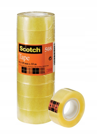 TAŚMA BIUROWA EKONOMICZNA SCOTCH (508), 19MM X 33M, 8SZT.