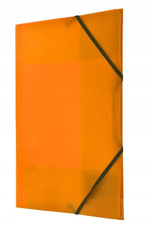 TECZKA NA DOKUMENTY A4 Z GUMKĄ, TETIS, PLASTIKOWA, POMARAŃCZOWA