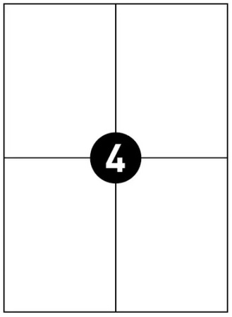 ETYKIETY KAL-PACK SAMOPRZYLEPNE 105X148mm, 100 ARKUSZY A4, 400 ETYKIET