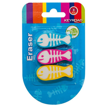 GUMKA UNIWERSALNA KEYROAD RYBA, 3SZT., BLISTER