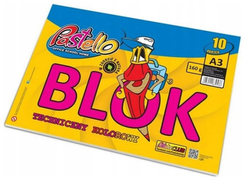 BLOK TECHNICZNY A3 Z KOLOROWYMI KARTKAMI,  10 KARTEK,  PASTELLO