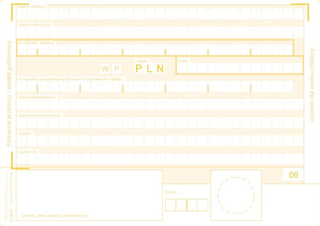 DRUK POLECENIE PRZELEWU A6, 4 ODCINKOWY, 445-5M