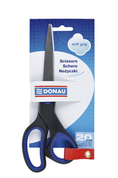 Nożyczki biurowe DONAU Soft Grip 20 cm stal nierdzewna niebieskie