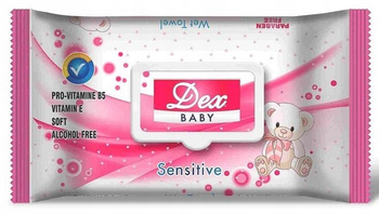 CHUSTECZKI NAWILŻANE DEX BABY Sensitive 72 SZT. RÓŻOWE