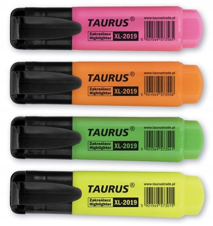ZAKREŚLACZ TAURUS KOMPLET 4 KOLORY
