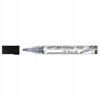 MARKER TOMA PERMANENTNY SREBRNY Z KONTUREM CZARNYM