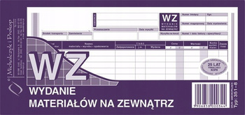 DRUK WZ WYDANIE MATERIAŁÓW NA ZEWNĄTRZ 1/3 A4, 351-8