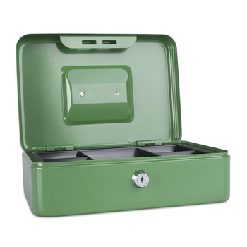 Kasetka na pieniądze Donau duża metalowa 250×180×90 mm zielona