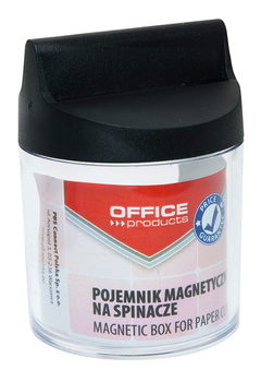 POJEMNIK MAGNETYCZNY NA SPINACZE OFFICE PRODUCTS, OKRĄGŁY, BEZ SPINACZY, TRANSPARENTNY