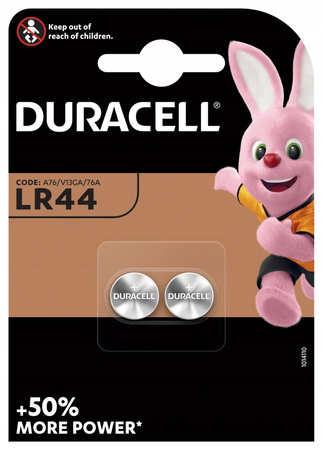 Bateria Specjalistyczne Alkaliczna Duracell G13 / LR44 / A76, 2 sztuki