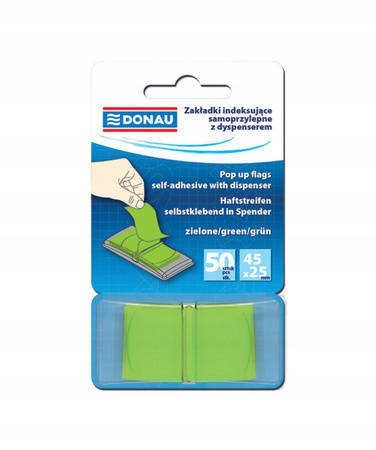 ZAKŁADKI INDEKSUJĄCE DONAU PP 25x45mx50 ZIELONE