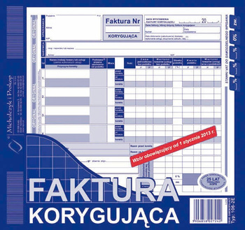 DRUK FAKTURA VAT KORYGUJĄCA 2/3 A4, 106-2E