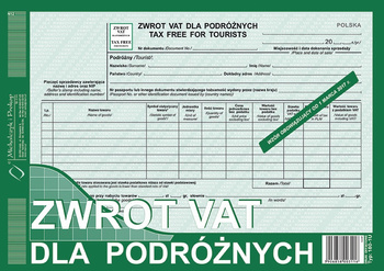 DRUK ZWROT VAT DLA PODRÓŻNYCH A4, 180-1U