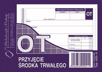 DRUK PRZYJĘCIE ŚRODKA TRWAŁEGO OT, 420-5
