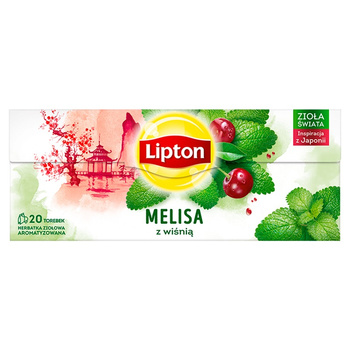 Herbata LIPTON ziołowa, melisa z wiśnią, 20 torebek