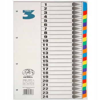 PRZEKŁADKI DO SEGREGATORA LAMINOWANE A4 TEKTUROWE 1-24