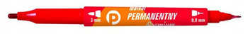 MARKER PERMANENTNY DWUSTRONNY TETIS PREMIUM, CZERWONY